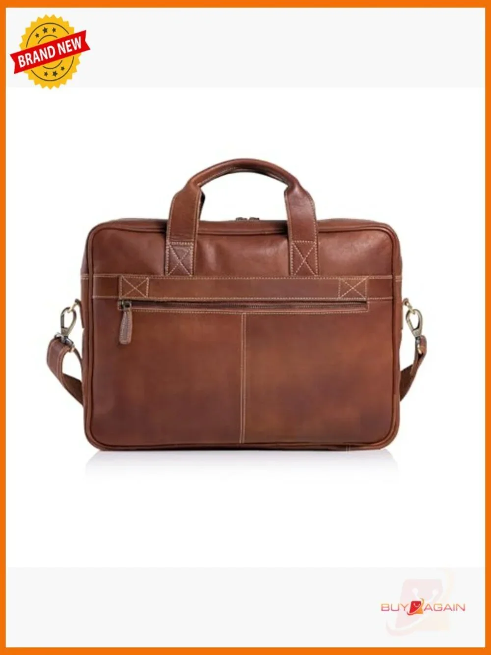 16 inch Leather Laptop Messenger Bag for Men Office Satchel